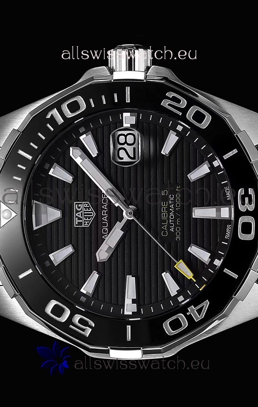 IMG_9081 Tag Heuer Aquaracer Calibre 5 1:1 Mirror Black Dial Replica 6
