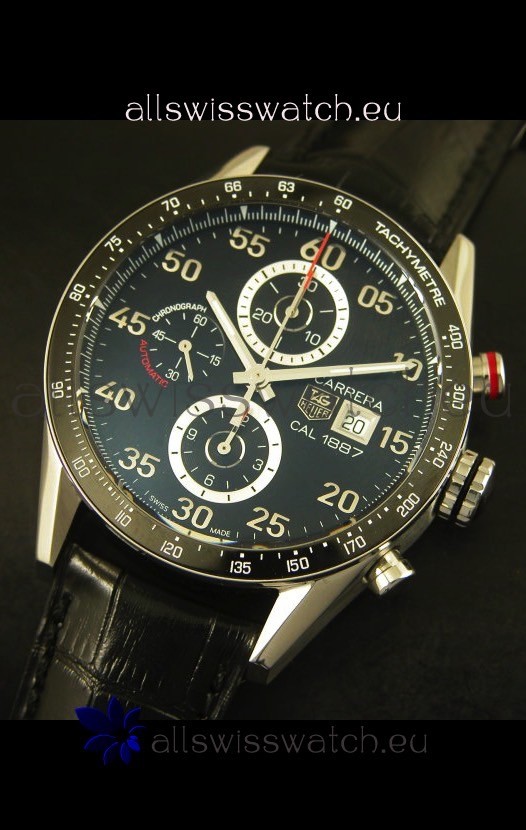 Tag Heuer Carrera Calibre 1887 Black Dial - 1:1 Mirror Replica 6