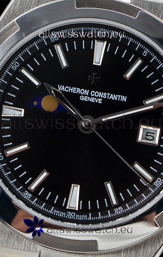 IMG_9081 Vacheron Constantin Overseas MoonPhase Stainless Steel in Black Dial Replica 6
