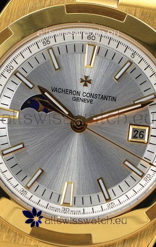 IMG_9081 Vacheron Constantin Overseas MoonPhase Yellow Gold in Brown Strap Replica 6