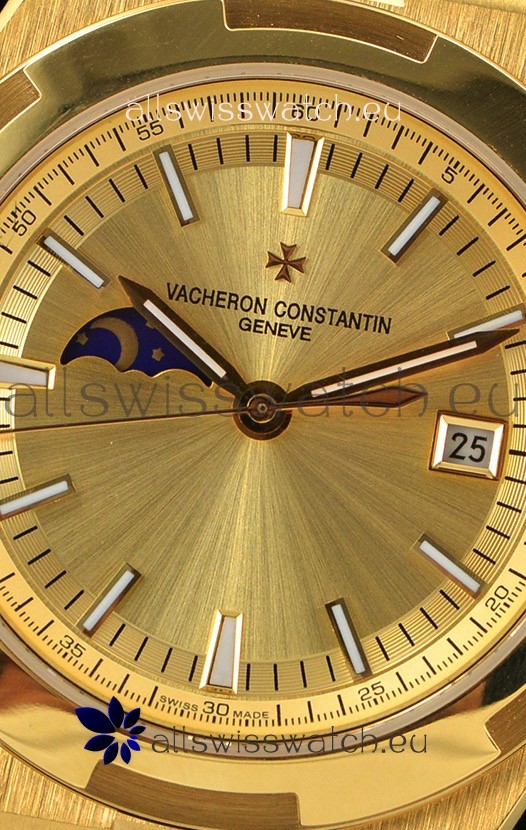 IMG_9081 Vacheron Constantin Overseas MoonPhase Yellow Gold in Brown Strap Replica 6