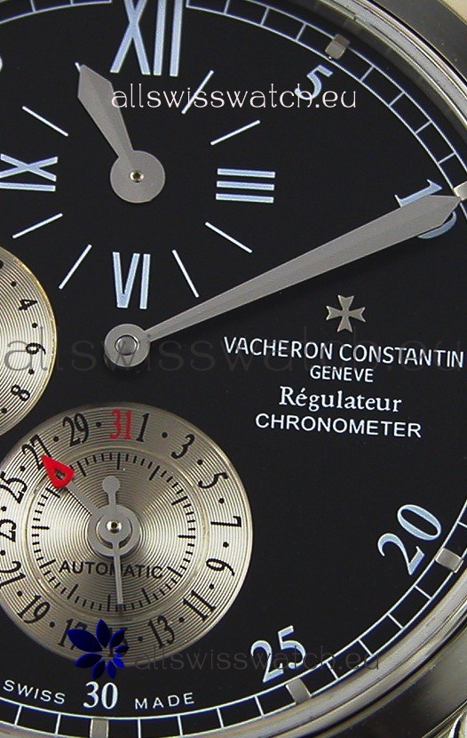 Vacheron Constantin Malte Dual Time Regulator Black Dial Replica 6