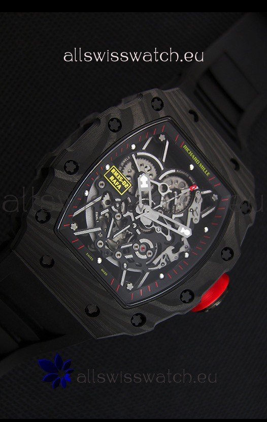 IMG_9081 Richard Mille RM35-2 Rafael Nadal Forged Carbon Case with Black Rubber Strap Replica 6
