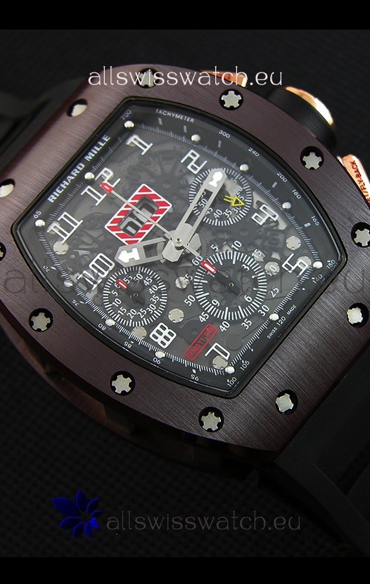IMG_9081 Richard Mille RM011-FM Felipe Massa One Piece Ceramic Case in Black Strap Replica 6