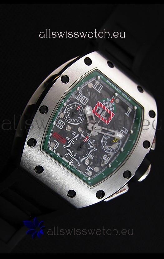 IMG_9081 Richard Mille RM011-FM Felipe Massa One Piece Titanium Case in Black Strap Replica 6