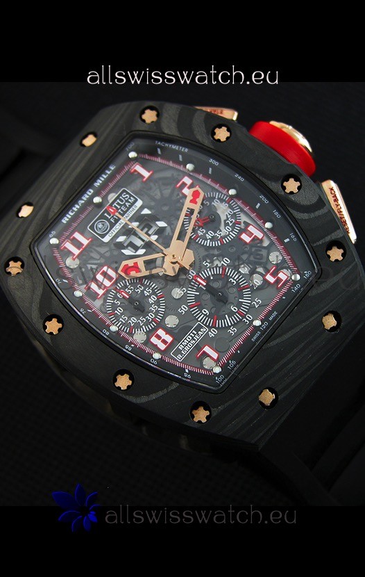IMG_9081 Richard Mille RM011 Romain Grosjean Lotus F1 Edition Forged Carbon Case Replica 6