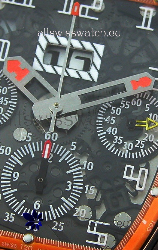 Richard Mille RM011-FM Felipe Massa One Piece Ceramic Case in Orange Strap Replica 6