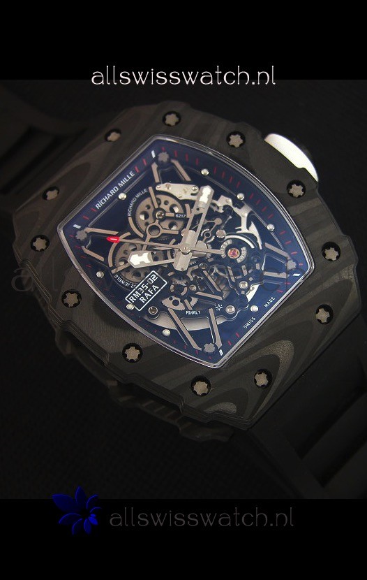 IMG_9081 Richard Mille RM035-2 Rafael Nadal Forged Carbon Case with White Crown Replica 6
