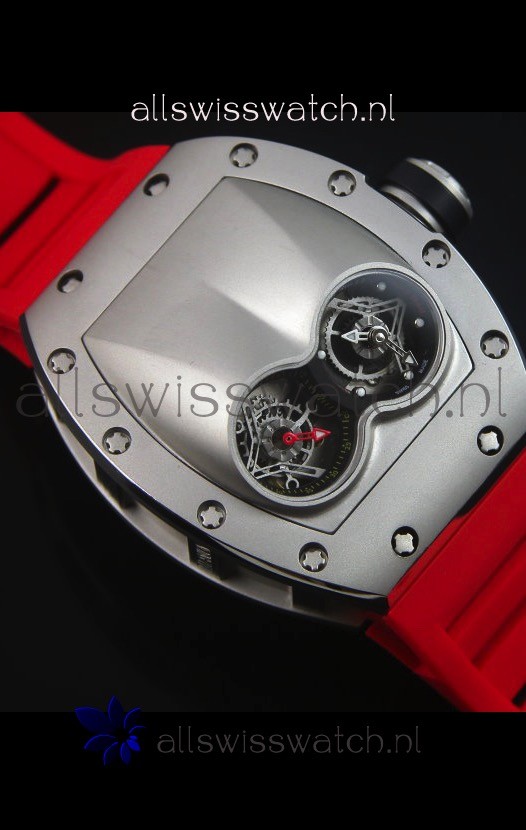 IMG_9081 Richard Mille RM053 Tourbillon Pablo Mac Donoughin Titanium Case Red Strap Replica 6