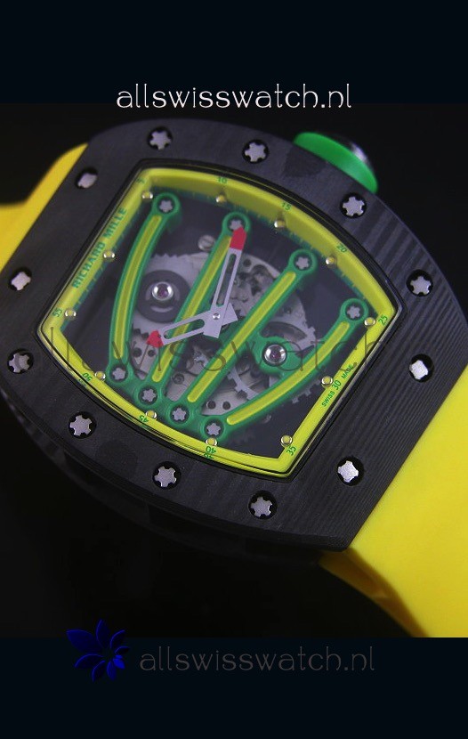 IMG_9081 Richard Mille RM059 Yohan Blake Forged Carbon Casein Yellow Bezel Replica 6