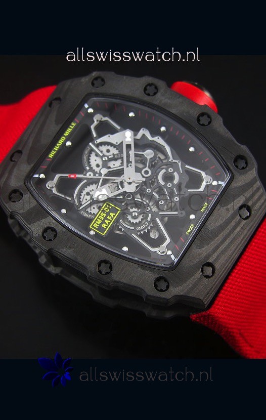 IMG_9081 Richard Mille RM35-01 Rafael Nadal EditionRed Nylon Strap Replica 6