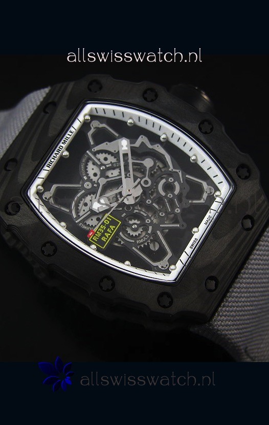 IMG_9081 Richard Mille RM35-01 Rafael Nadal EditionGrey Nylon Strap Replica 6