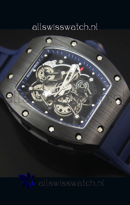 IMG_9081 Richard Mille RM055 Ceramic Case in Blue Inner Bezel Replica 6