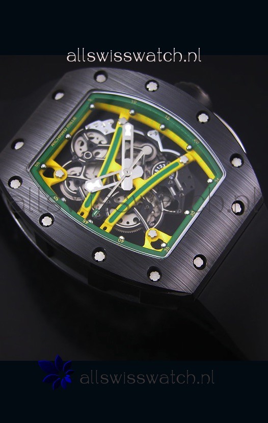 IMG_9081 Richard Mille RM061 Ceramic Case Yellow/Green Bezel Replica 6