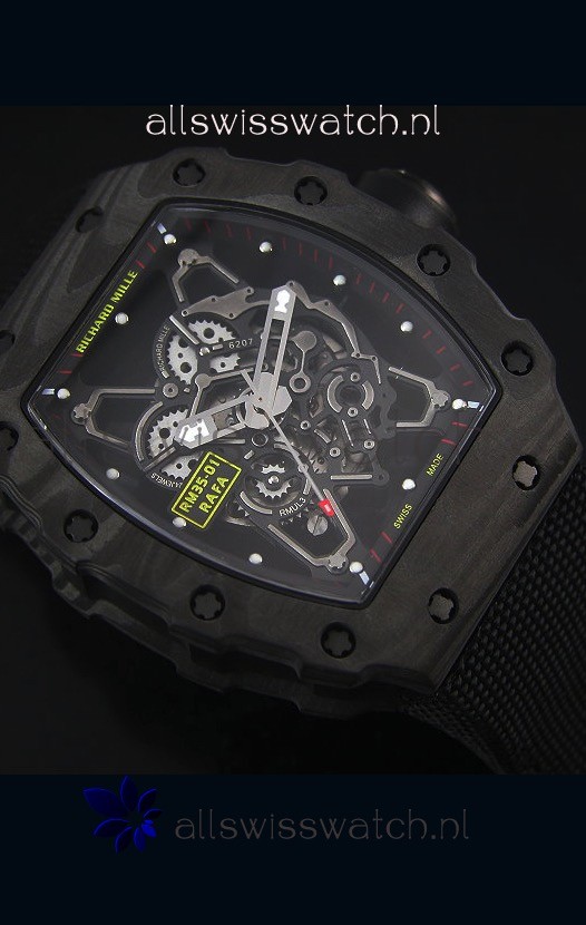 IMG_9081 Richard Mille RM35-01 Rafael Nadal EditionBlack Nylon Strap Replica 6