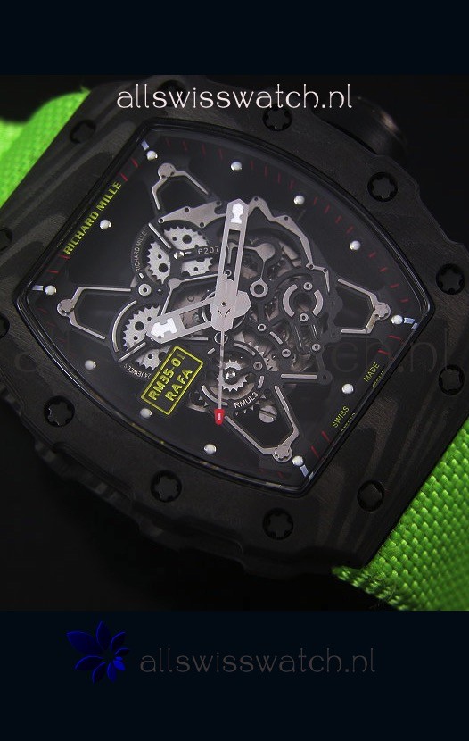 IMG_9081 Richard Mille RM35-01 Rafael Nadal EditionGreen Nylon Strap Replica 6