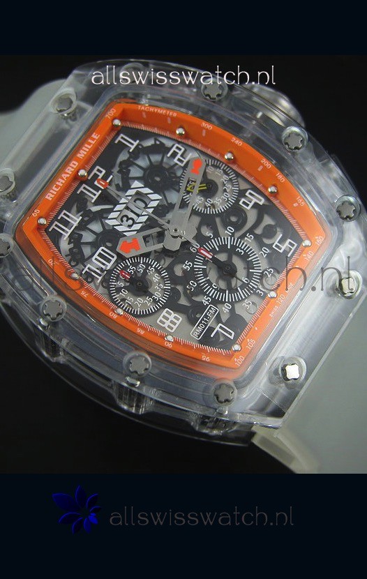 IMG_9081 Richard Mille RM056-1 Tourbillon Felipe Massa Chronograh Orange Bezel Replica 6