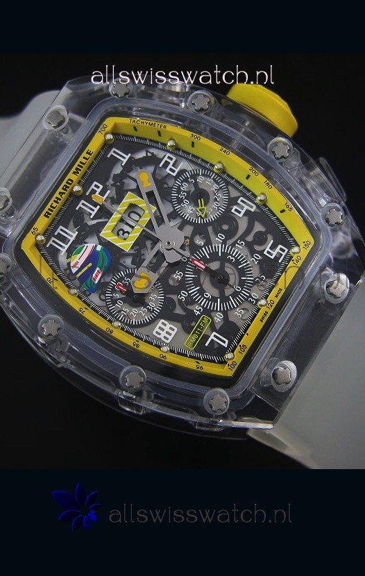 IMG_9081 Richard Mille RM056-1 Tourbillon Felipe Massa Chronograh Yellow Bezel Replica 6