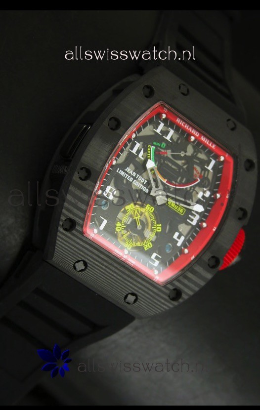 IMG_9081 Richard Mille RM036 Jean Todt Forged Carbon Bezel Titanium - Red Edition Replica 6