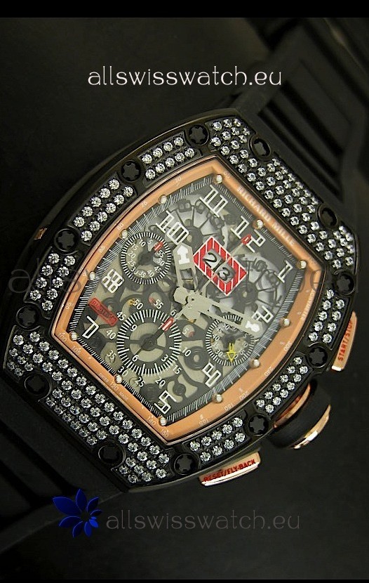 IMG_9081 Richard Mille Filippe Massa Edition Titanium in PVD/Pink Gold Case Replica 6