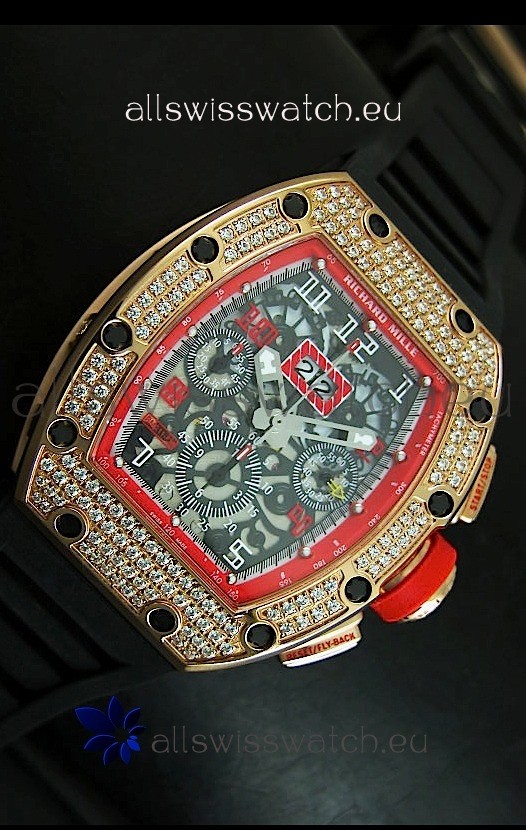 IMG_9081 Richard Mille Filippe Massa Edition Titaniumin Pink Gold Case Replica 6
