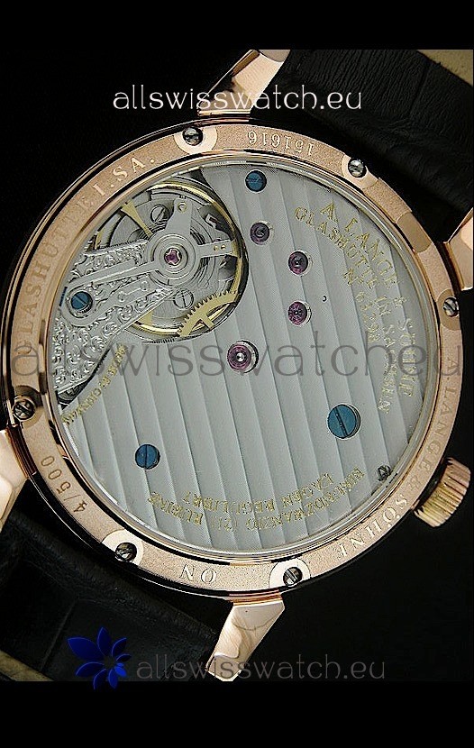 IMG_9081 A. Lange & Sohne Cortes de Geneve Decorative Bridges Classic Rose Gold in Black Dial Replica 6