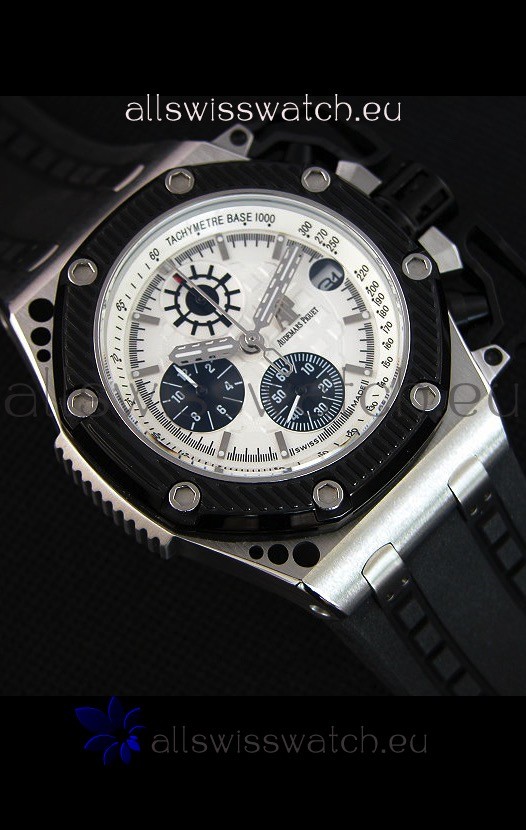 IMG_9081 Audemars Piguet Royal Oak Survivor Chronograph Quartz in White Dial Replica 6