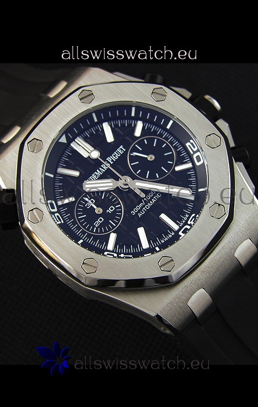 IMG_9081 Audemars Piguet Royal Oak Offshore Diver Chronograph Quartz in Black Dial Replica 6