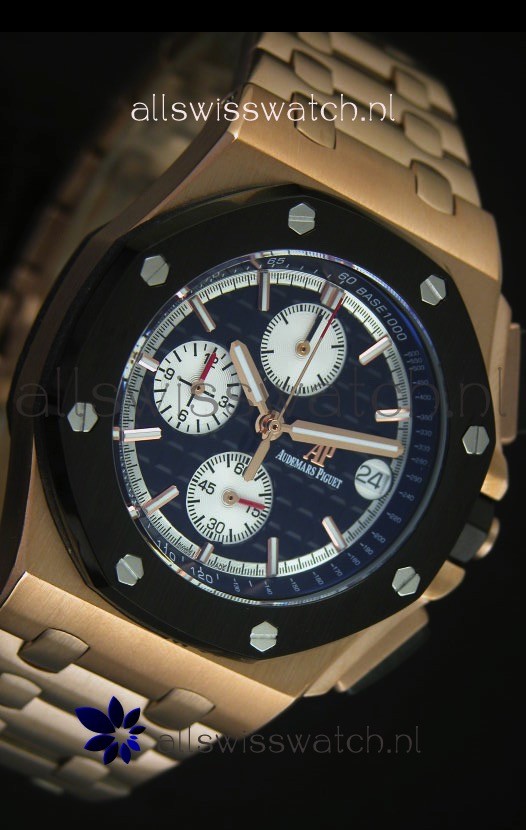 IMG_9081 Audemars Piguet Royal Oak Offshore in Pink Gold Case Replica 6