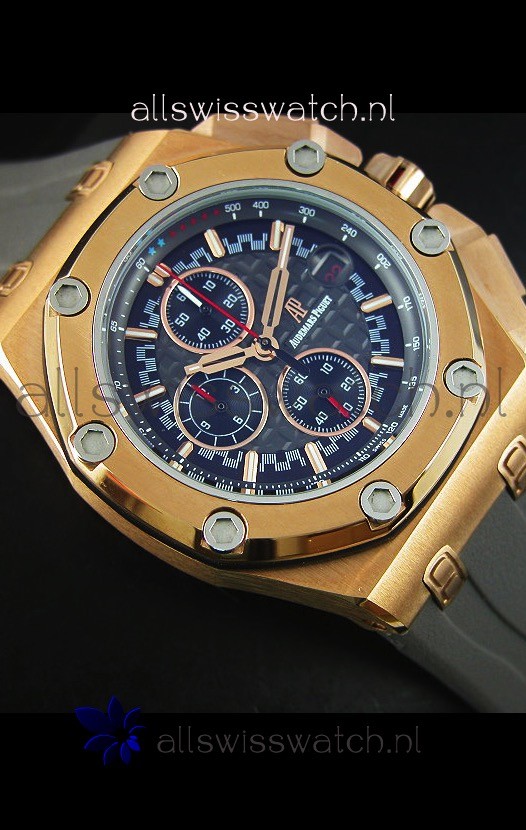 IMG_9081 Audemars Piguet Royal Oak Offshore Michael Schumacher Quartz Movement in Rose Gold Replica 6