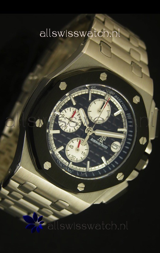 IMG_9081 Audemars Piguet Royal Oak Offshore in Black Dial - Steel Case Replica 6