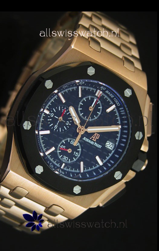 IMG_9081 Audemars Piguet Royal Oak Offshore in Pink Gold Case Replica 6