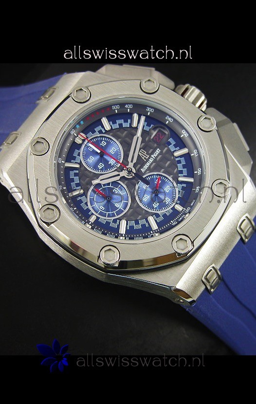 IMG_9081 Audemars Piguet Royal Oak Offshore Michael Schumacher Quartz Movement in Blue Replica 6