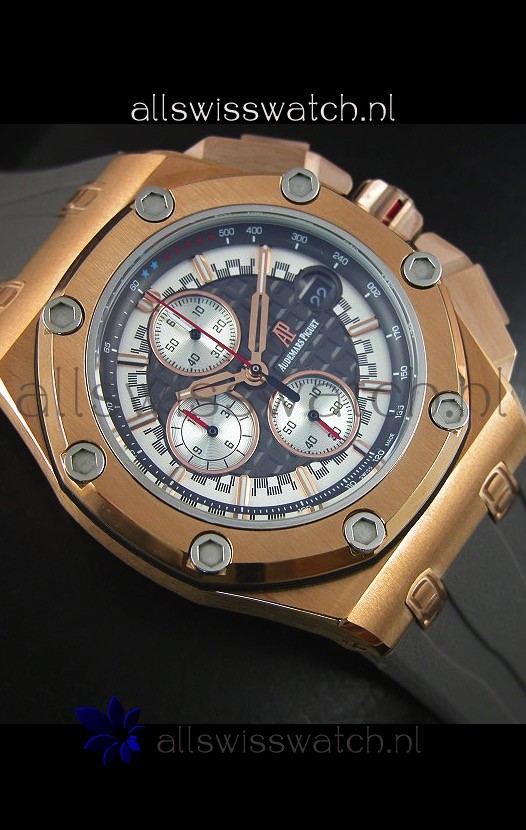 IMG_9081 Audemars Piguet Royal Oak Offshore Michael Schumacher Quartz Movement in Rose Gold Replica 6