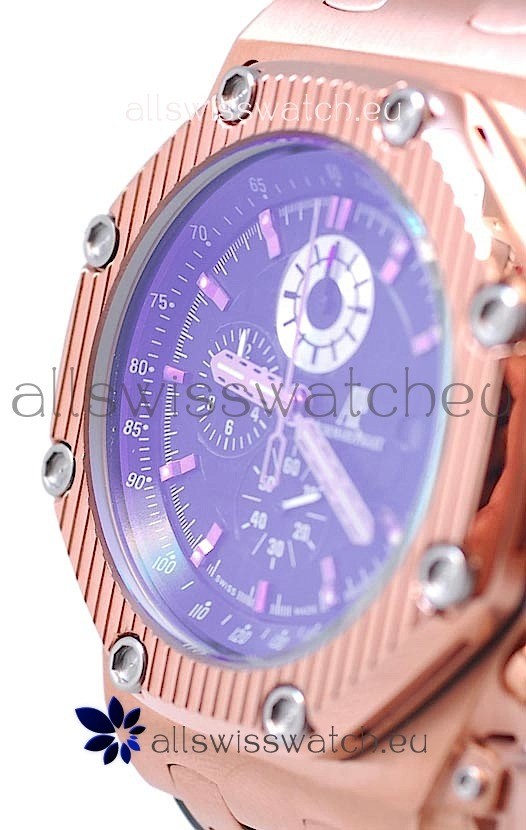 IMG_9081 Audemars Piguet Royal Oak Offshore Limited Edition Survivor Rose Gold in Black Dial Replica 6