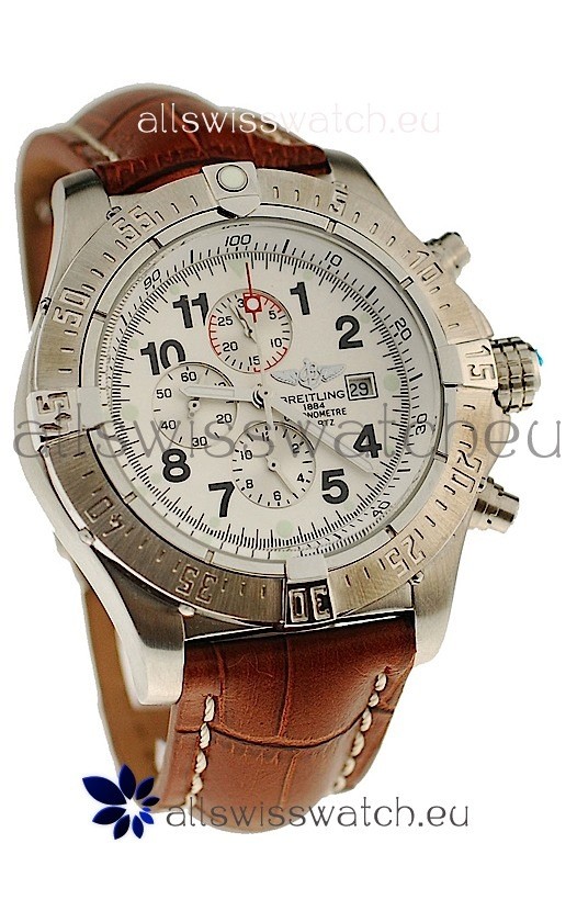 IMG_9081 Breitling Chronograph Chronometre in Brown Strap Replica 6