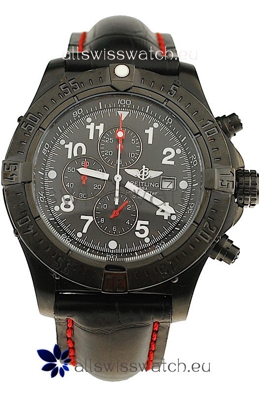 IMG_9081 Breitling Chronograph Chronometre PVD in Black Strap Replica 6
