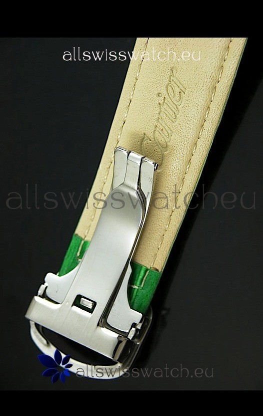 IMG_9081 Cartier Ronde de Tourbillon Diamond in Green Strap Replica 6