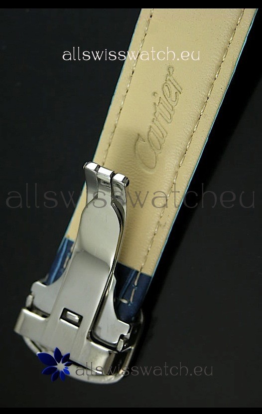 IMG_9081 Cartier Ronde de Tourbillon Diamond in Blue Strap Replica 6