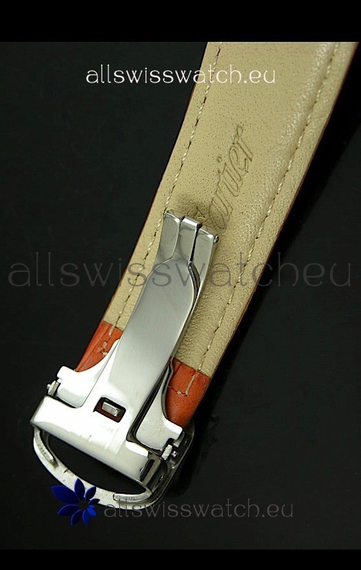 IMG_9081 Cartier Ronde de Tourbillon Diamond in Orange Strap Replica 6