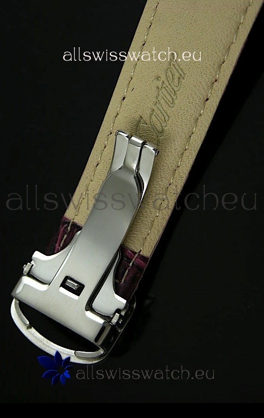 IMG_9081 Cartier Ronde de Tourbillon Diamond in Purple Strap Replica 6