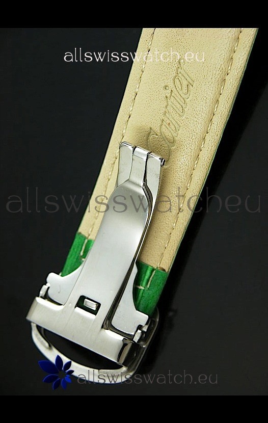 IMG_9081 Cartier Ronde de Tourbillon Diamond in Green Strap Replica 6