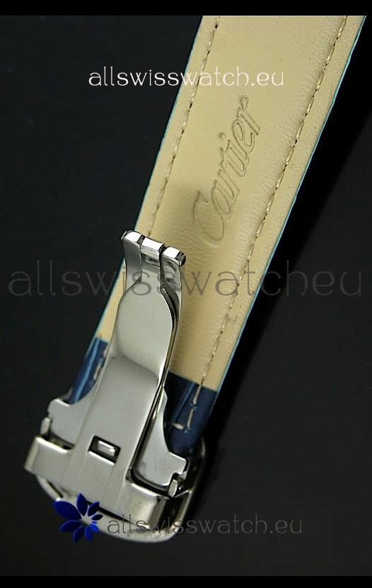 IMG_9081 Cartier Ronde de Tourbillon Diamond in Blue Strap Replica 6