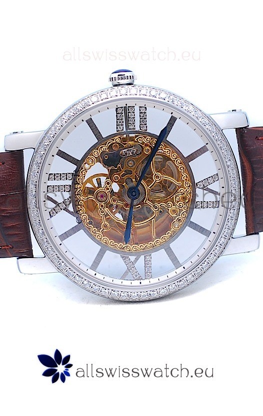 IMG_9081 Ronde De Cartier Skeleton in Diamond Bezel Replica 6