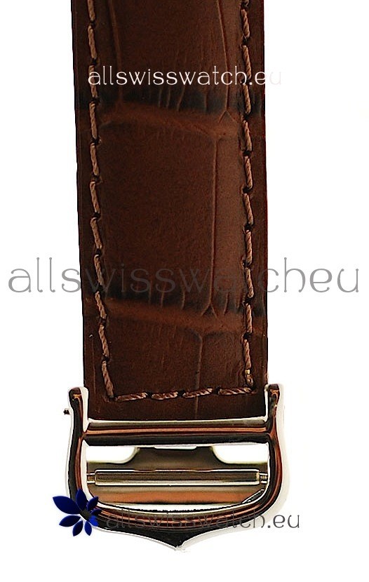 IMG_9081 Ballon Bleu De Cartier flying Tourbillon Steel in Brown Strap Replica 6