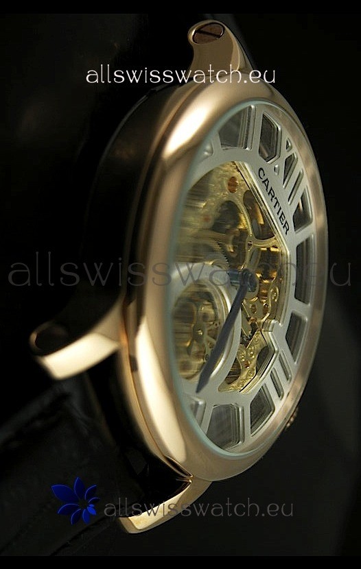 IMG_9081 Cartier Ronde de in Skeleton Yellow Gold Dial Replica 6