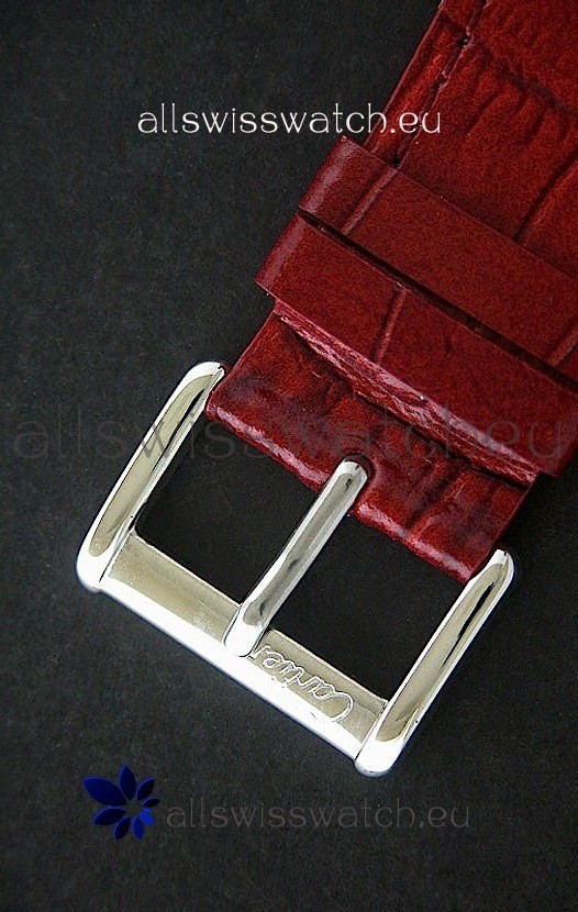 IMG_9081 Cartier Tank 100 in Brown Strap Replica 6