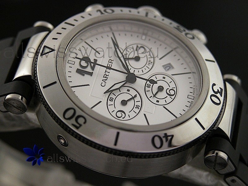IMG_9081 Cartier Pasha de in White Strap Replica 6