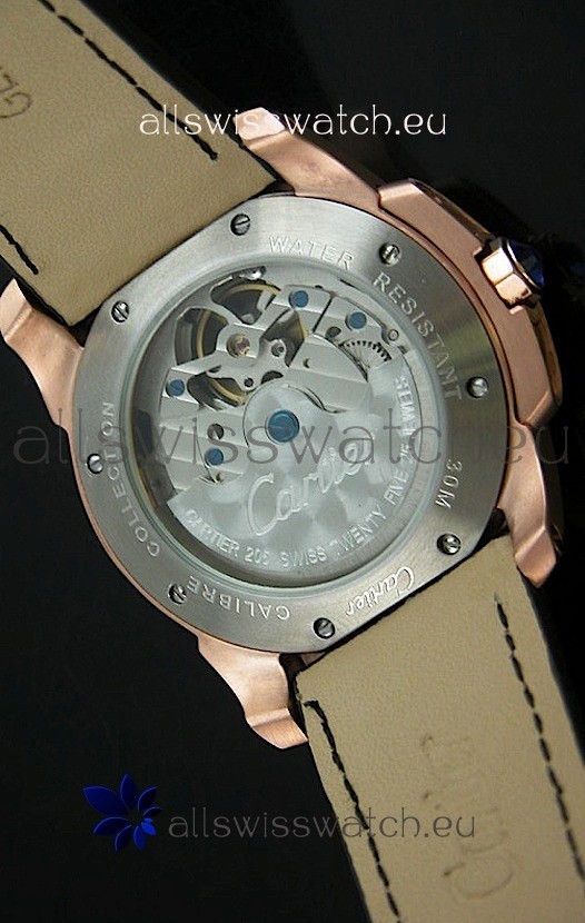 IMG_9081 Calibre De Cartier in Pink Gold Casing Replica 6