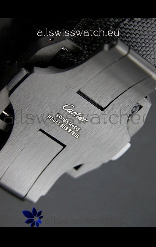 IMG_9081 Cartier Santos 100 in Black Strap Replica 6